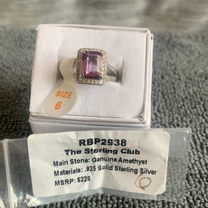 Bomb Party Genuine Amethyst .925 Solid Sterling Silver Ring